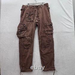 Vintage Polo Ralph Lauren Cargo Pants Men 34x34 Brown Paratrooper Military