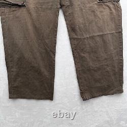 Vintage Polo Ralph Lauren Cargo Pants Men 36x28 Brown Outdoor Baggy Metal Button