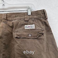 Vintage Polo Ralph Lauren Cargo Pants Men 36x28 Brown Outdoor Baggy Metal Button