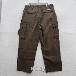 Vintage Polo Ralph Lauren Cargo Pants Men 36x28 Brown Outdoor Baggy Metal Button