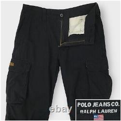 Vintage Polo Ralph Lauren Cargo Pants Mens 32x32 Black Military Surplus Y2K