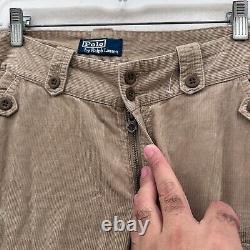 Vintage Polo Ralph Lauren Cargo Pants Mens 32x32 Brown Corduroy Military Utility