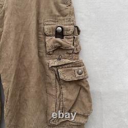 Vintage Polo Ralph Lauren Cargo Pants Mens 32x32 Brown Corduroy Military Utility
