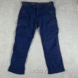 Vintage Polo Ralph Lauren Cargo Pants Mens 36 x 30 Navy Utility Military 90s Y2K