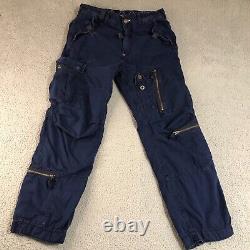 Vintage Polo Ralph Lauren Cargo Utility Flight Pants Navy Blue 32x30 Rare VTG