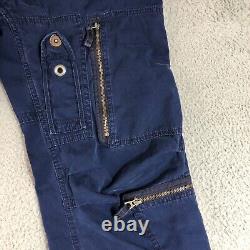 Vintage Polo Ralph Lauren Cargo Utility Flight Pants Navy Blue 32x30 Rare VTG
