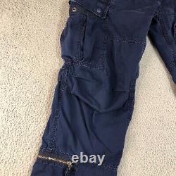 Vintage Polo Ralph Lauren Cargo Utility Flight Pants Navy Blue 32x30 Rare VTG