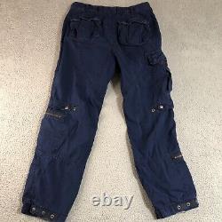 Vintage Polo Ralph Lauren Cargo Utility Flight Pants Navy Blue 32x30 Rare VTG