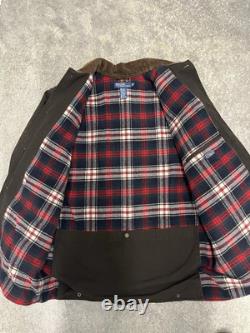 Vintage Polo Ralph Lauren Chore Jacket Men's M Brown Plaid Lined Barn Coat