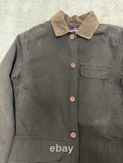 Vintage Polo Ralph Lauren Chore Jacket Men's M Brown Plaid Lined Barn Coat