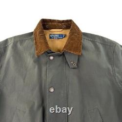 Vintage Polo Ralph Lauren Chore Jacket Mens Medium Gray Oil Cloth Field Coat