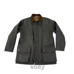 Vintage Polo Ralph Lauren Chore Jacket Mens Medium Gray Oil Cloth Field Coat