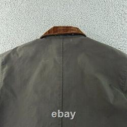 Vintage Polo Ralph Lauren Chore Jacket Mens Medium Gray Oil Cloth Field Coat