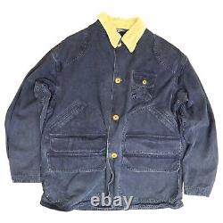 Vintage Polo Ralph Lauren Chore Work Jacket Size Large Blue 90s