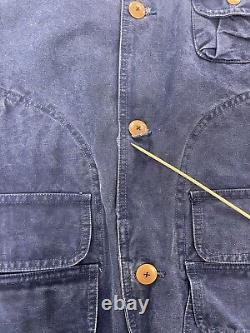 Vintage Polo Ralph Lauren Chore Work Jacket Size Large Blue 90s