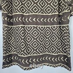 Vintage Polo Ralph Lauren Clayton Mens L Linen Button Shirt Brown Safari Aztec