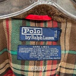 Vintage Polo Ralph Lauren Coat Mens Large Parka Red Goose Filled Fur Collar USA