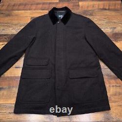 Vintage Polo Ralph Lauren Coat Mens Medium Gray Wool Cashmere Corduroy Collar