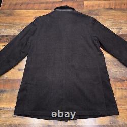 Vintage Polo Ralph Lauren Coat Mens Medium Gray Wool Cashmere Corduroy Collar