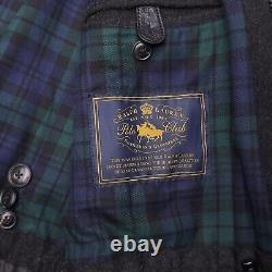Vintage Polo Ralph Lauren Coat Mens Medium Gray Wool Cashmere Corduroy Collar