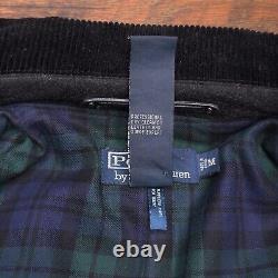 Vintage Polo Ralph Lauren Coat Mens Medium Gray Wool Cashmere Corduroy Collar