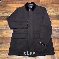 Vintage Polo Ralph Lauren Coat Mens Medium Gray Wool Cashmere Corduroy Collar