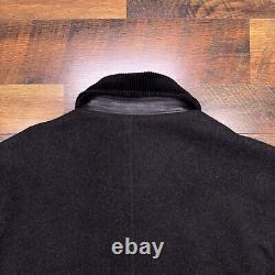 Vintage Polo Ralph Lauren Coat Mens Medium Gray Wool Cashmere Corduroy Collar