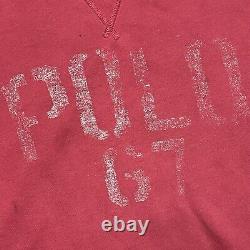 Vintage Polo Ralph Lauren Collegiate Sweatshirt SINGLE V SIZE L Faded Red