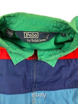 Vintage Polo Ralph Lauren Colorblock Striped Harrington Bomber Jacket Medium