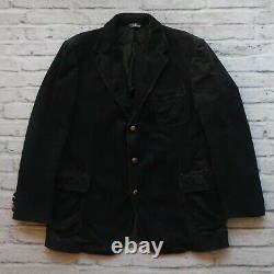 Vintage Polo Ralph Lauren Corduroy Blazer Jacket Made in USA Black