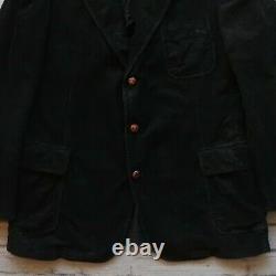 Vintage Polo Ralph Lauren Corduroy Blazer Jacket Made in USA Black