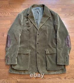 Vintage Polo Ralph Lauren Corduroy Blazer Men's XL Green Sport Jacket Coat