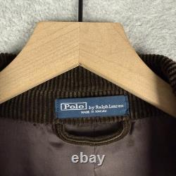 Vintage Polo Ralph Lauren Corduroy Jacket Mens Large Brown Blazer Chore 3 Button