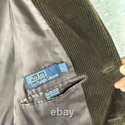 Vintage Polo Ralph Lauren Corduroy Jacket Mens Large Brown Blazer Chore 3 Button