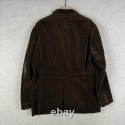 Vintage Polo Ralph Lauren Corduroy Jacket Mens Large Brown Blazer Chore 3 Button