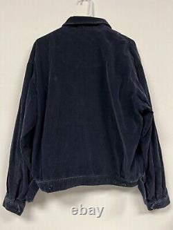 Vintage Polo Ralph Lauren Corduroy Jacket Mens Size Large Navy Blue Full Zip 90s
