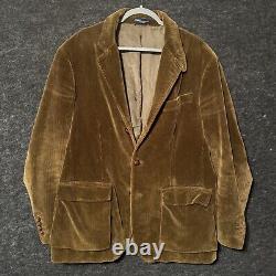 Vintage Polo Ralph Lauren Corduroy Jacket Sport Coat 3 Button Blazer Brown EUC