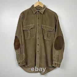 Vintage Polo Ralph Lauren Corduroy Over Shirt Shacket, Leather, Mens Medium