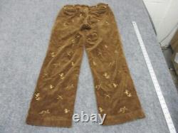 Vintage Polo Ralph Lauren Corduroy Pants Men's 34x30 Brown Embroidered Straight