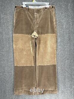 Vintage Polo Ralph Lauren Corduroy Patchwork Pants 34x30 Buckle Back wide leg