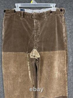 Vintage Polo Ralph Lauren Corduroy Patchwork Pants 34x30 Buckle Back wide leg
