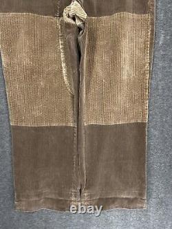 Vintage Polo Ralph Lauren Corduroy Patchwork Pants 34x30 Buckle Back wide leg