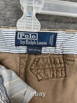 Vintage Polo Ralph Lauren Corduroy Patchwork Pants 34x30 Buckle Back wide leg