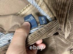 Vintage Polo Ralph Lauren Corduroy Patchwork Pants 34x30 Buckle Back wide leg
