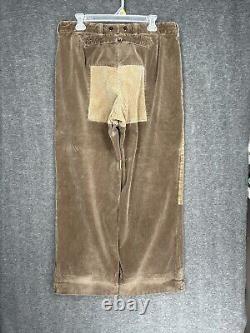 Vintage Polo Ralph Lauren Corduroy Patchwork Pants 34x30 Buckle Back wide leg