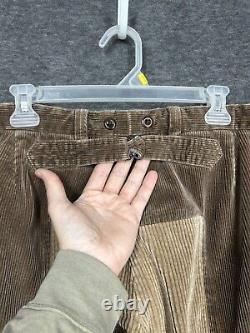 Vintage Polo Ralph Lauren Corduroy Patchwork Pants 34x30 Buckle Back wide leg