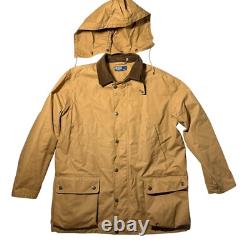 Vintage Polo Ralph Lauren Cotton Waxed Hunting Field Outdoor Jacket Sz Large