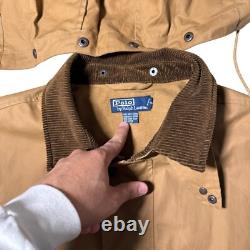 Vintage Polo Ralph Lauren Cotton Waxed Hunting Field Outdoor Jacket Sz Large