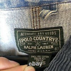 Vintage Polo Ralph Lauren Country Denim Chore Button Up Jacket Size XL USA Made