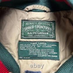 Vintage Polo Ralph Lauren Country Jacket Mens Medium Blue Red Bomber Puffer